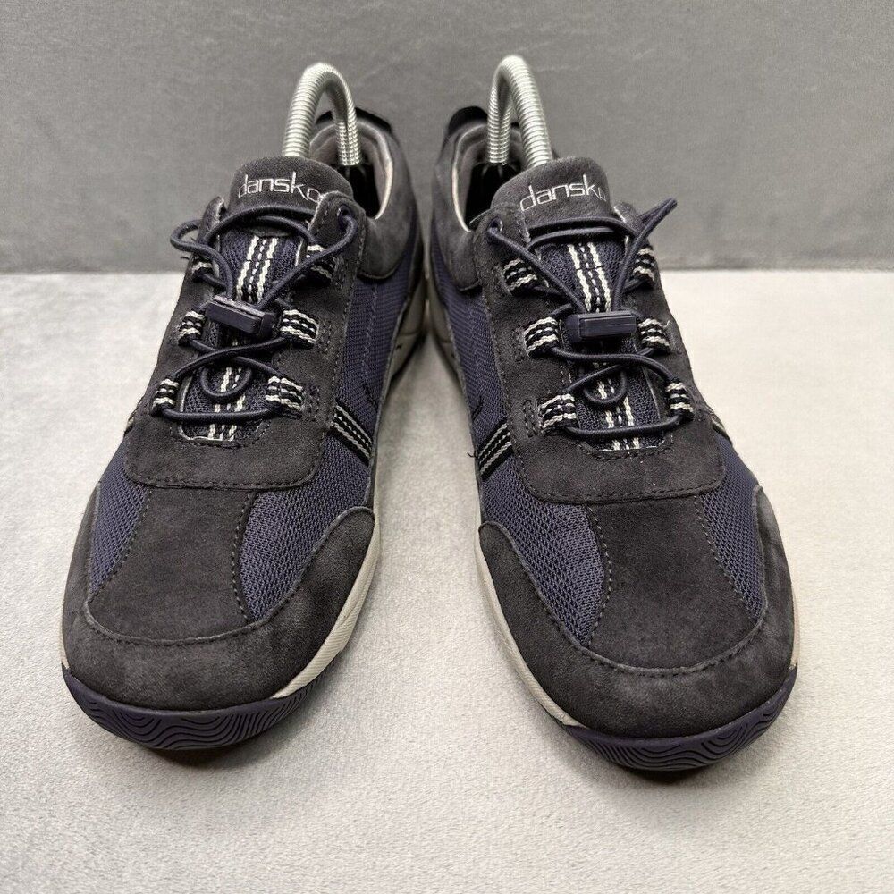 Womens 9.5-10 / EU 40 Dansko Helen Shoes Navy Suede Hiking Active Comfort - Picture 2 of 8